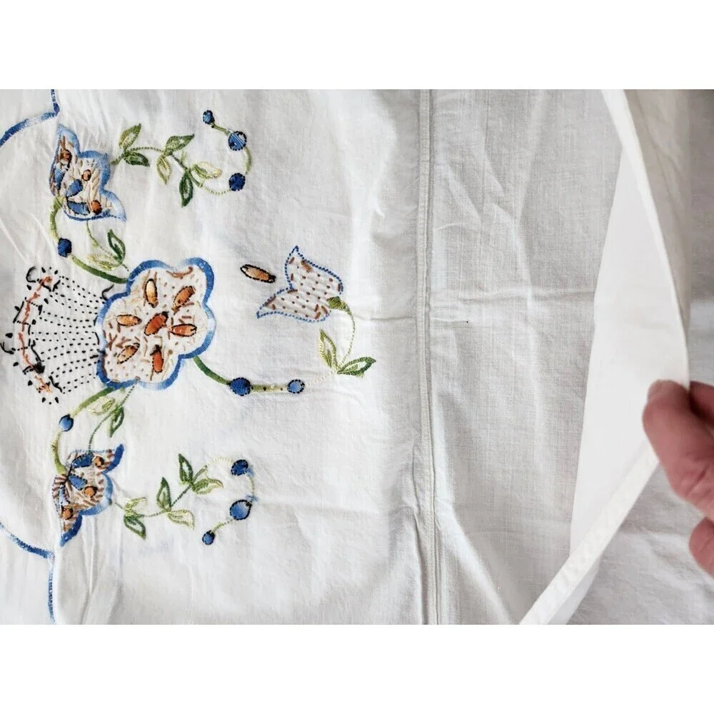 Embroided Pillowcases,  Edged With  Tatting, Pair 20 X 26